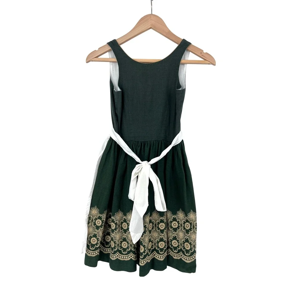 Vintage Linnartz Dirndl Dress Girls Embroidered Traditional Oktoberfest